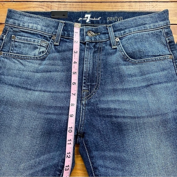 7 for all Mankind Paxtyn skinny mens jeans size 31 blue stretchy denim - Picture 8 of 12